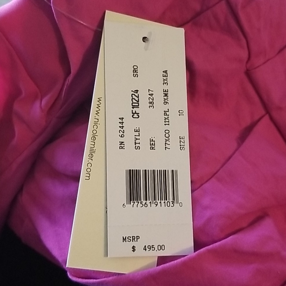 Nicole Miller Fit & Flare Hot Pink Skater Dress 10 - Picture 3 of 5